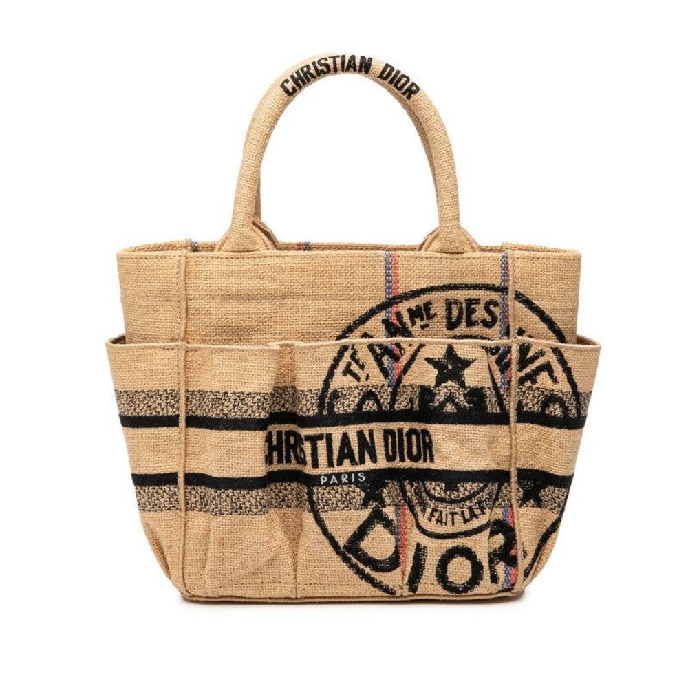 Dior Catherine Small Canvas Jute Tote Bag